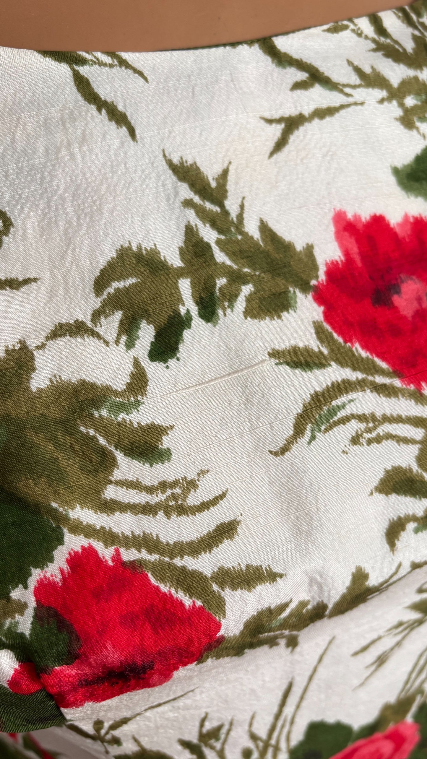 M | 1950s/60s Silk Floral Wiggle Dress
