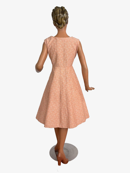 XL | 1950s/60s Blush Paisley Cotton Dress
