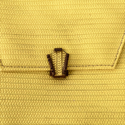 1950s Yellow and Black Structured Plastic Handbag