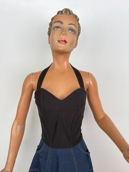 Holly Halter Top Black Plain