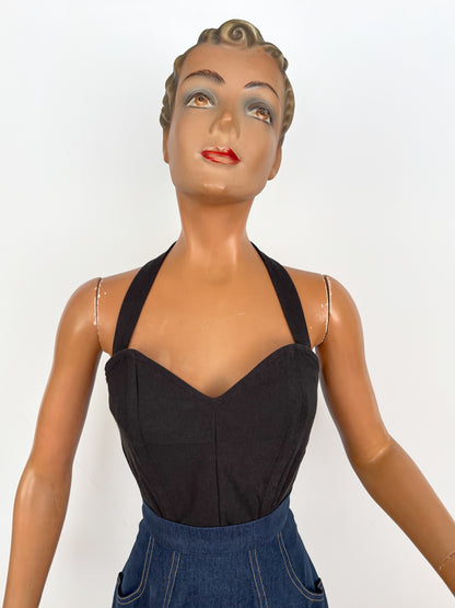 Holly Halter Top Black Plain