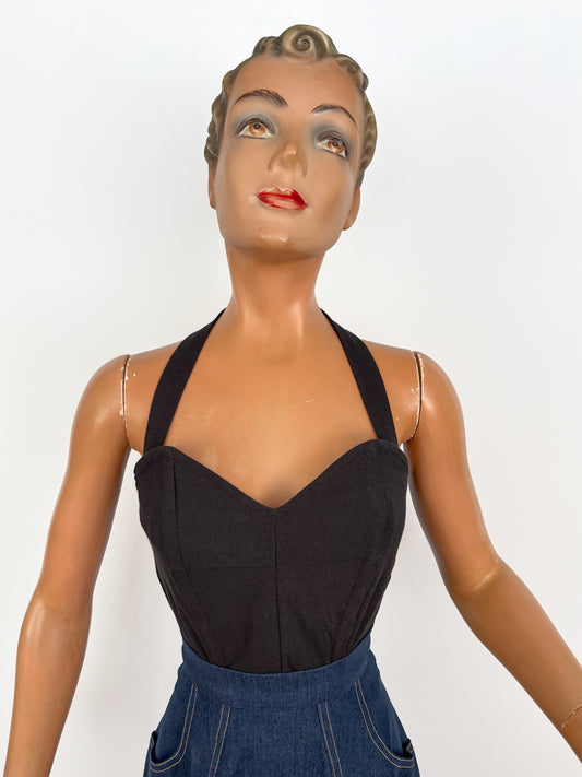 Holly Halter Top Black Plain