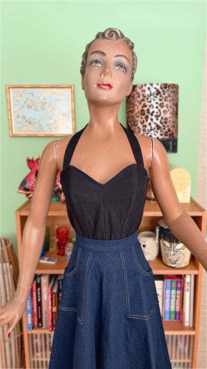Holly Halter Top Black Plain