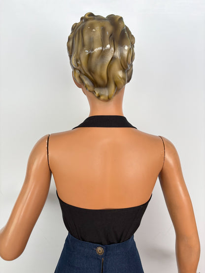 Holly Halter Top Black Plain