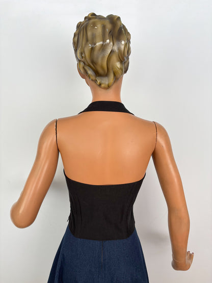 Holly Halter Top Black Plain