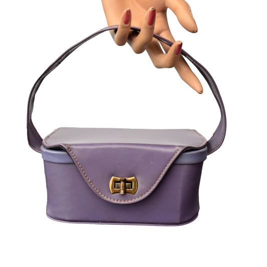 1960s Purple Hard Shell Box Bag