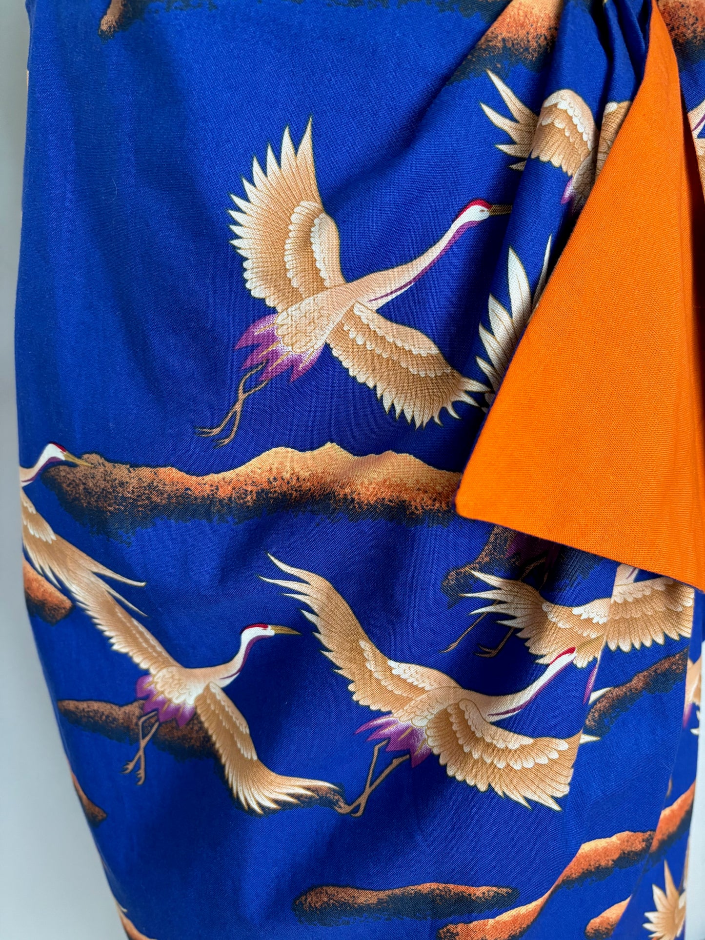 M | Alfred Shaheen Crane Bird Sarong Dress And Bolero Set
