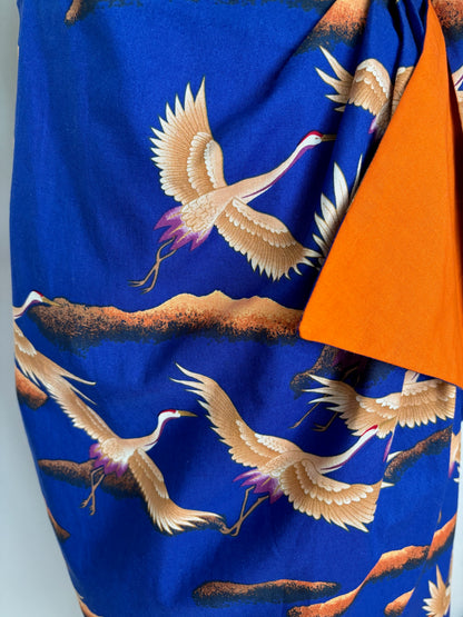 M | Alfred Shaheen Crane Bird Sarong Dress And Bolero Set
