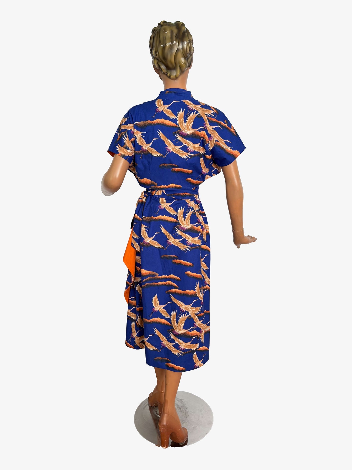 M | Alfred Shaheen Crane Bird Sarong Dress And Bolero Set