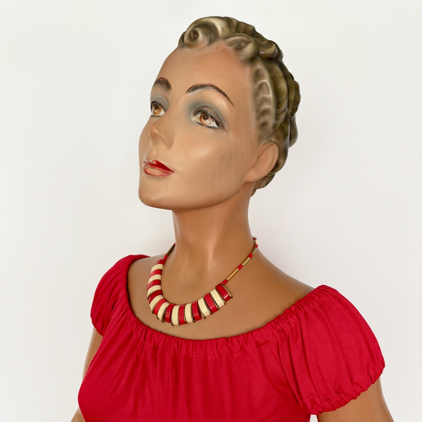 1950s Brass and Plastic Necklace
