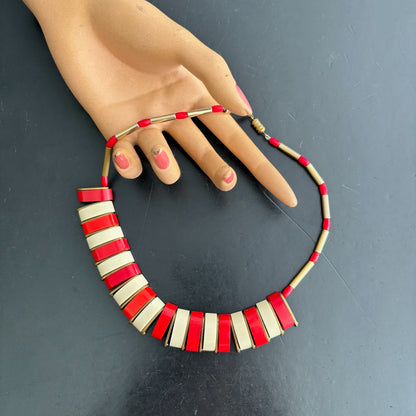 1950s Brass and Plastic Necklace