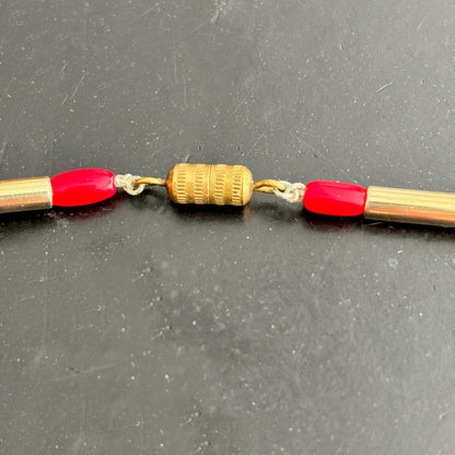 1950s Brass and Plastic Necklace