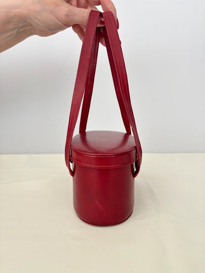 1950s/60s Cherry Red Vinyl Box Handbag