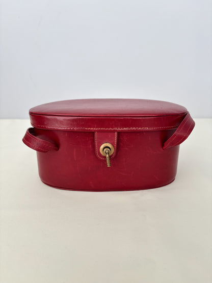 1950s/60s Cherry Red Vinyl Box Handbag