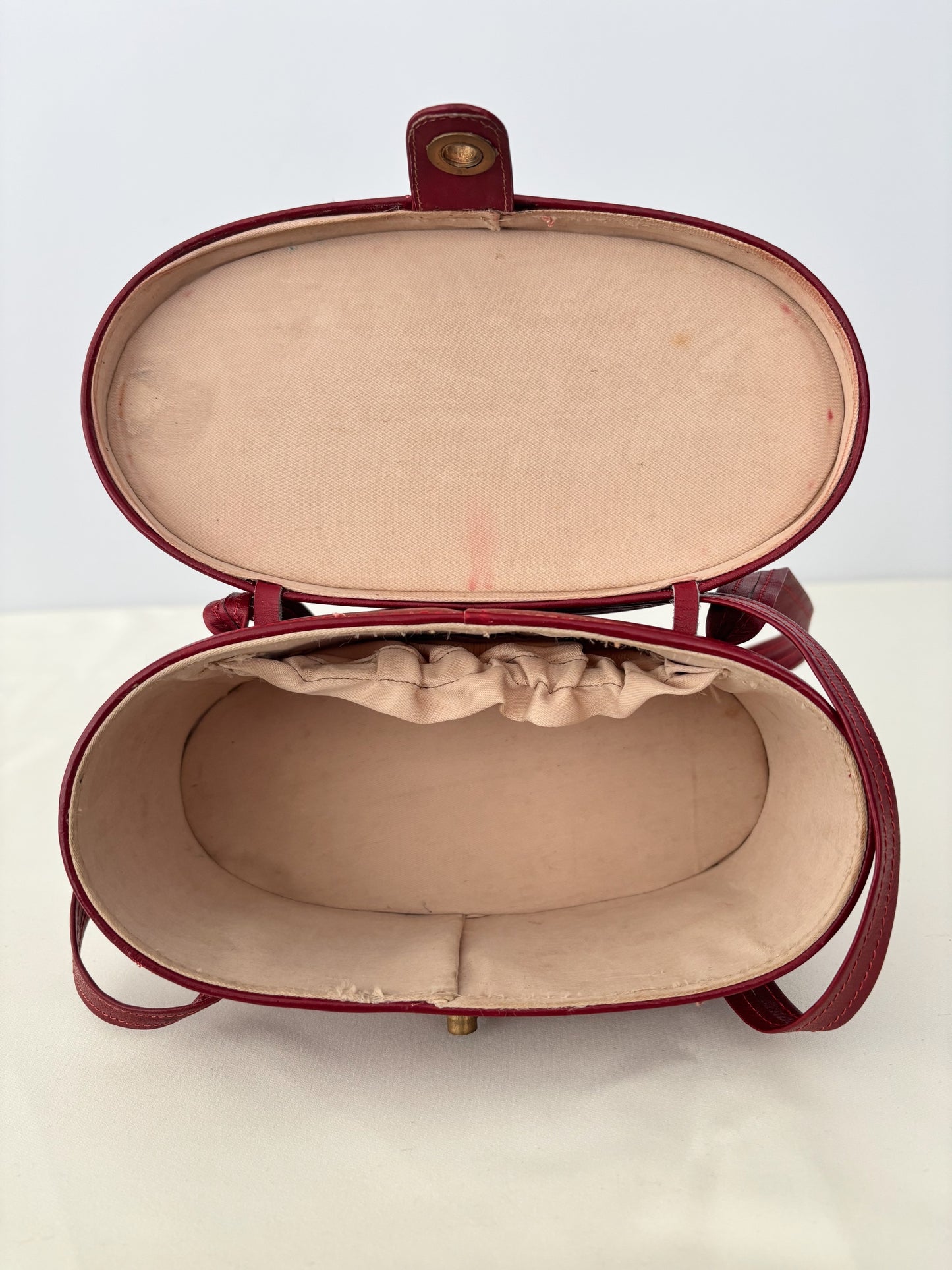 1950s/60s Cherry Red Vinyl Box Handbag