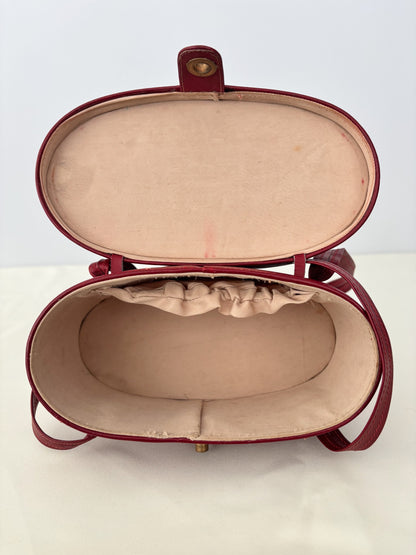 1950s/60s Cherry Red Vinyl Box Handbag