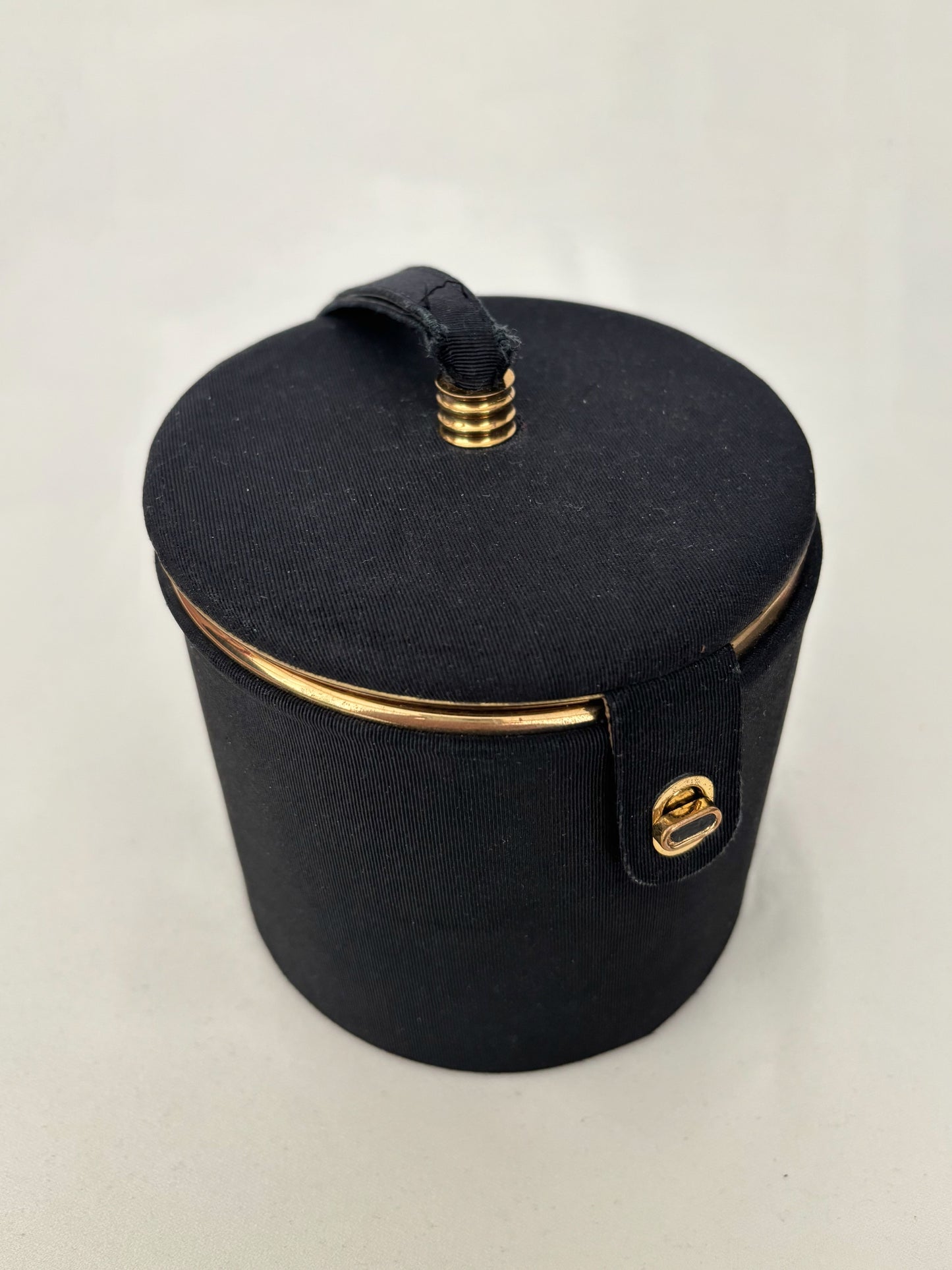1950s/60s Black Round Vanity Handbag