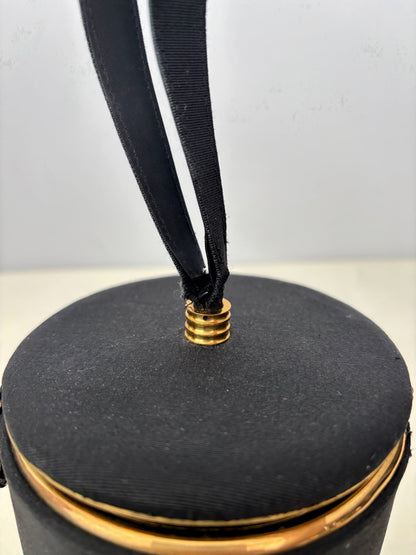 1950s/60s Black Round Vanity Handbag