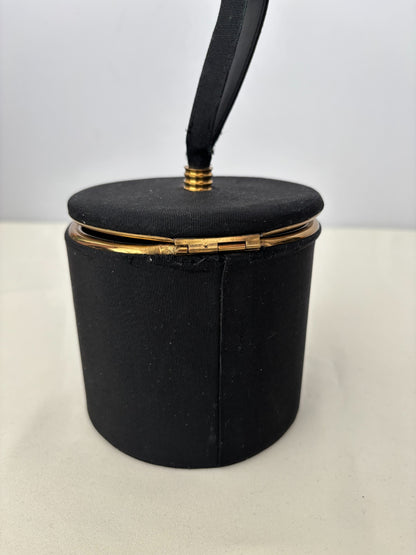 1950s/60s Black Round Vanity Handbag
