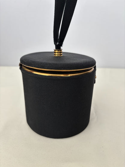 1950s/60s Black Round Vanity Handbag