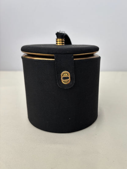 1950s/60s Black Round Vanity Handbag