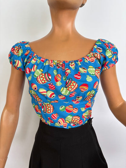 S/M | 1950s Style Mexican Novelty Top