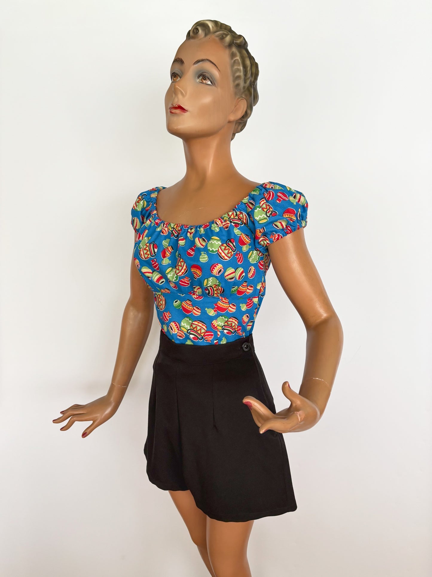 XS/S | 1950s Style Black High Waist Shorts