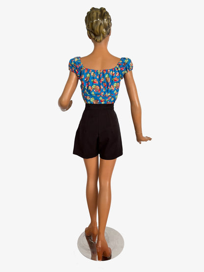 XS/S | 1950s Style Black High Waist Shorts