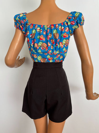 XS/S | 1950s Style Black High Waist Shorts