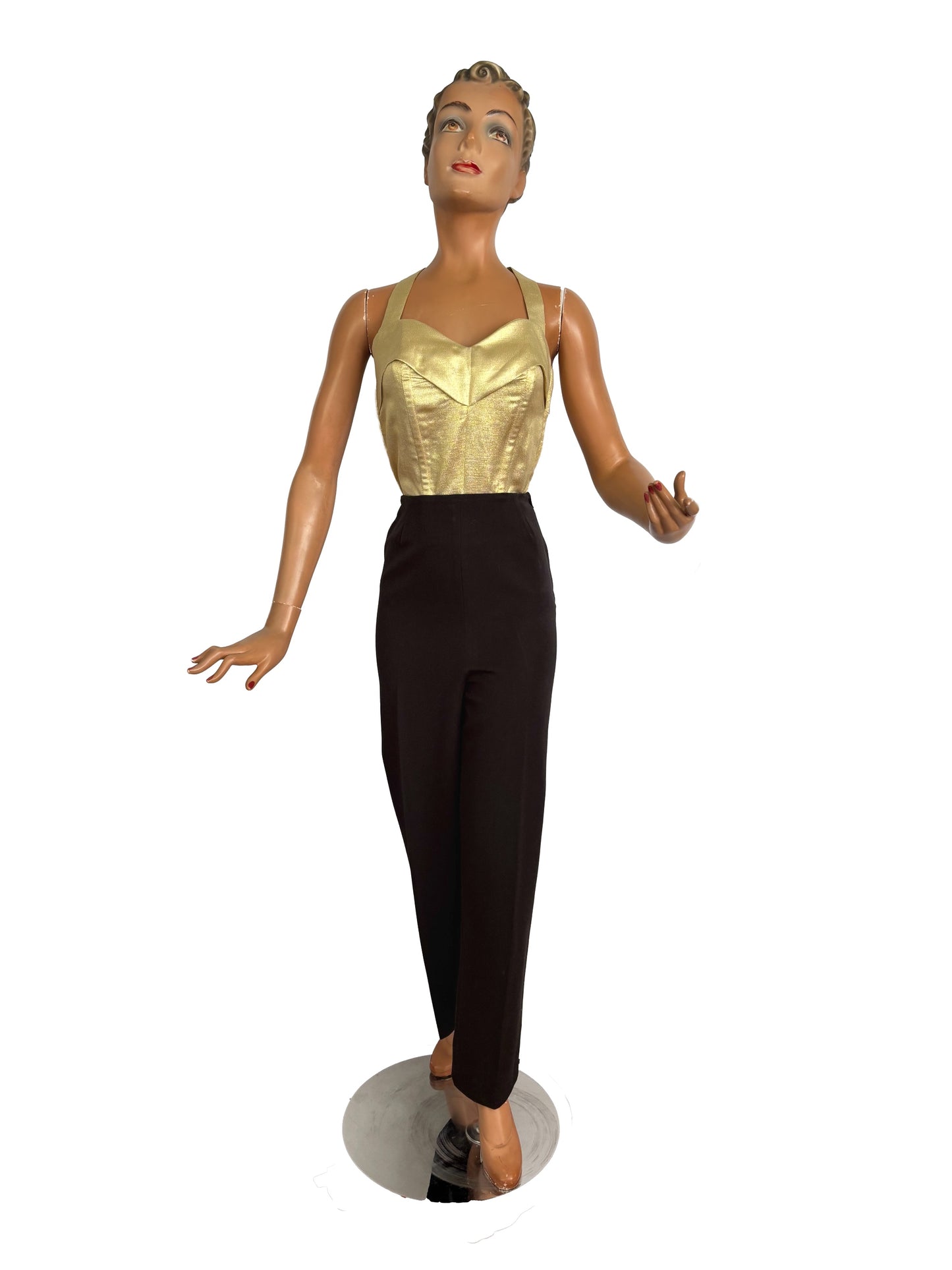 Holly Halter Top Gold Lamé