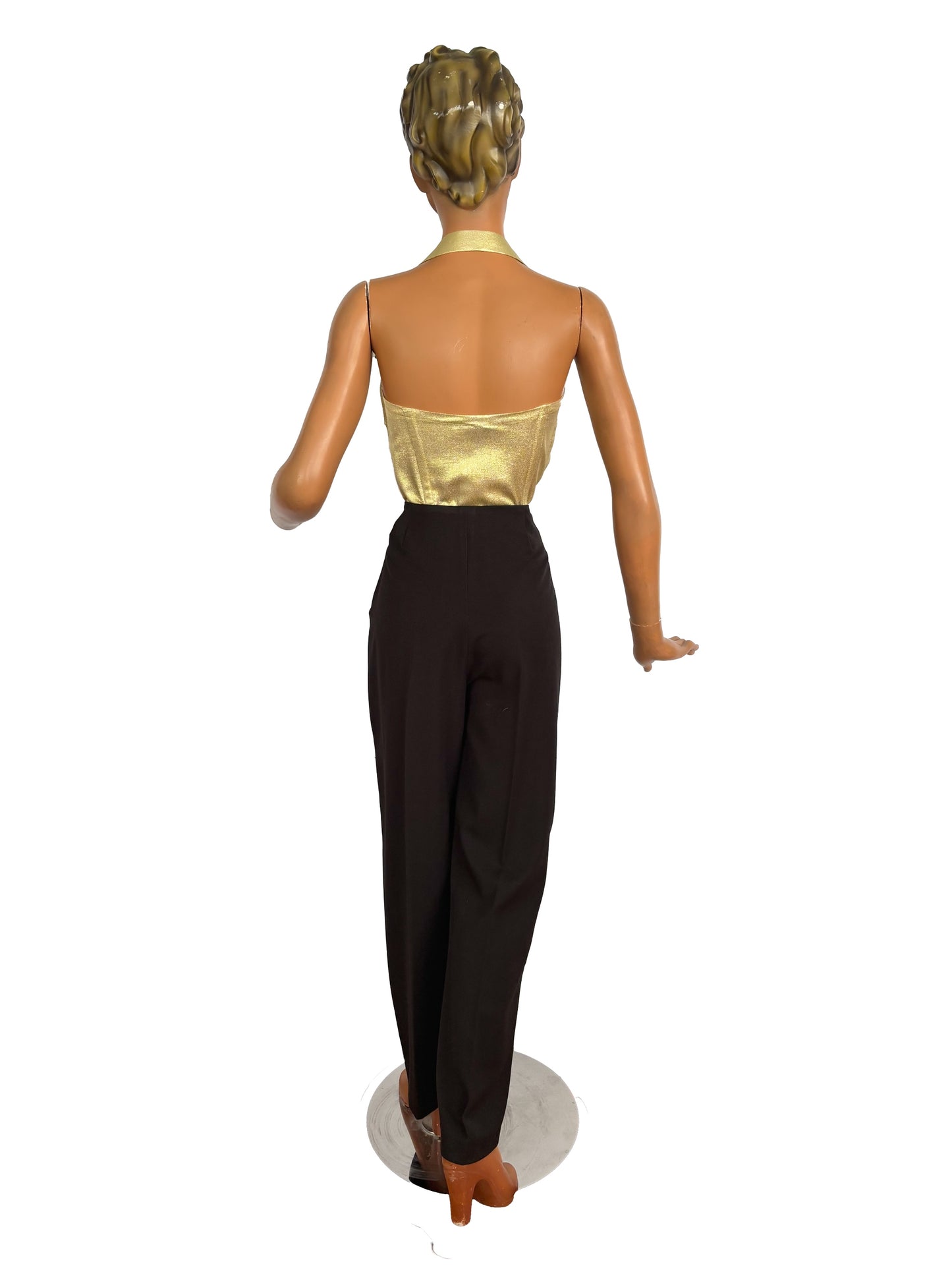 Holly Halter Top Gold Lamé