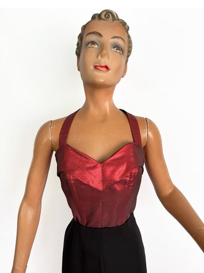 Holly Halter Top Red Lamé