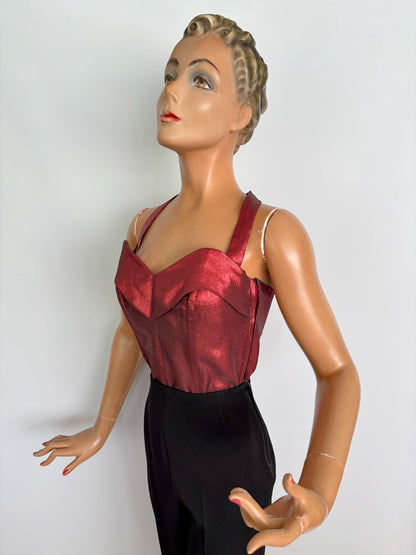 Holly Halter Top Red Lamé