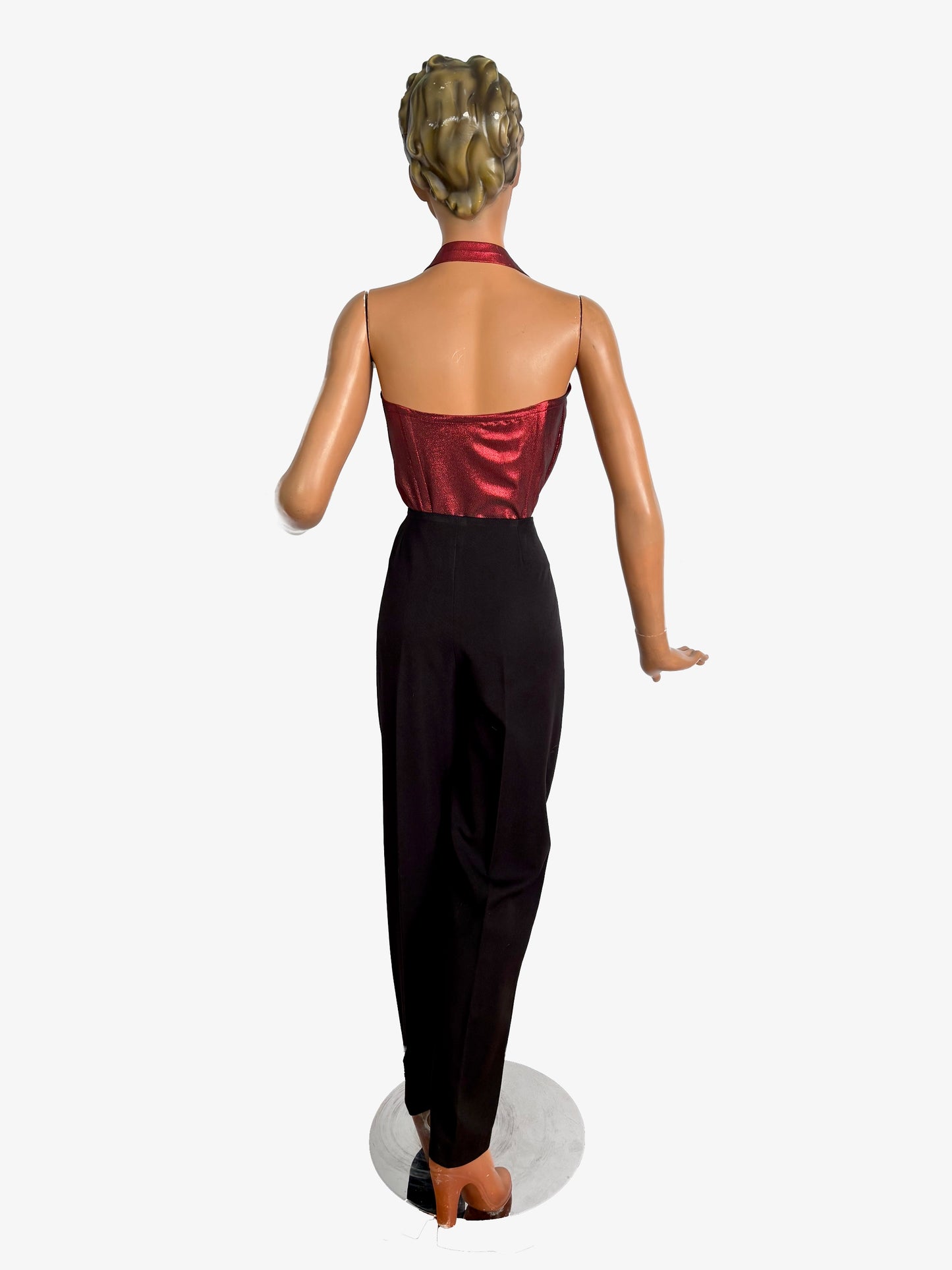 Holly Halter Top Red Lamé