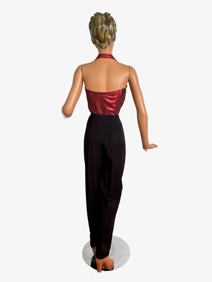 Holly Halter Top Red Lamé