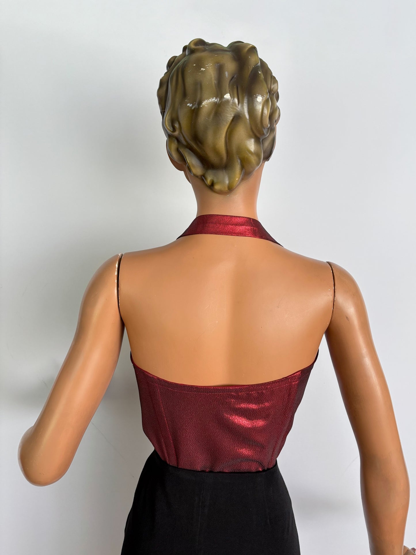 Holly Halter Top Red Lamé