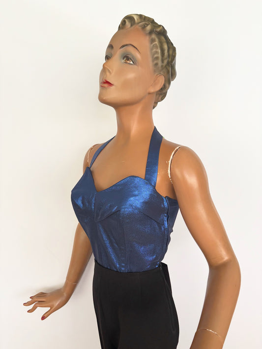 Holly Halter Blue Lamé