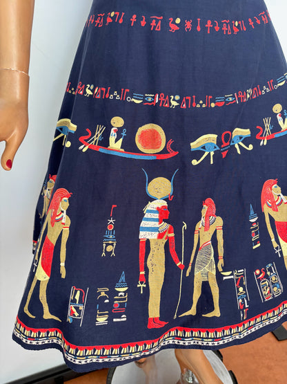 S/M | 1950s Egyptian Novelty Print Skirt