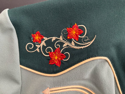 Mary Lou 1940er Westernbluse Grün - Auf Bestellung