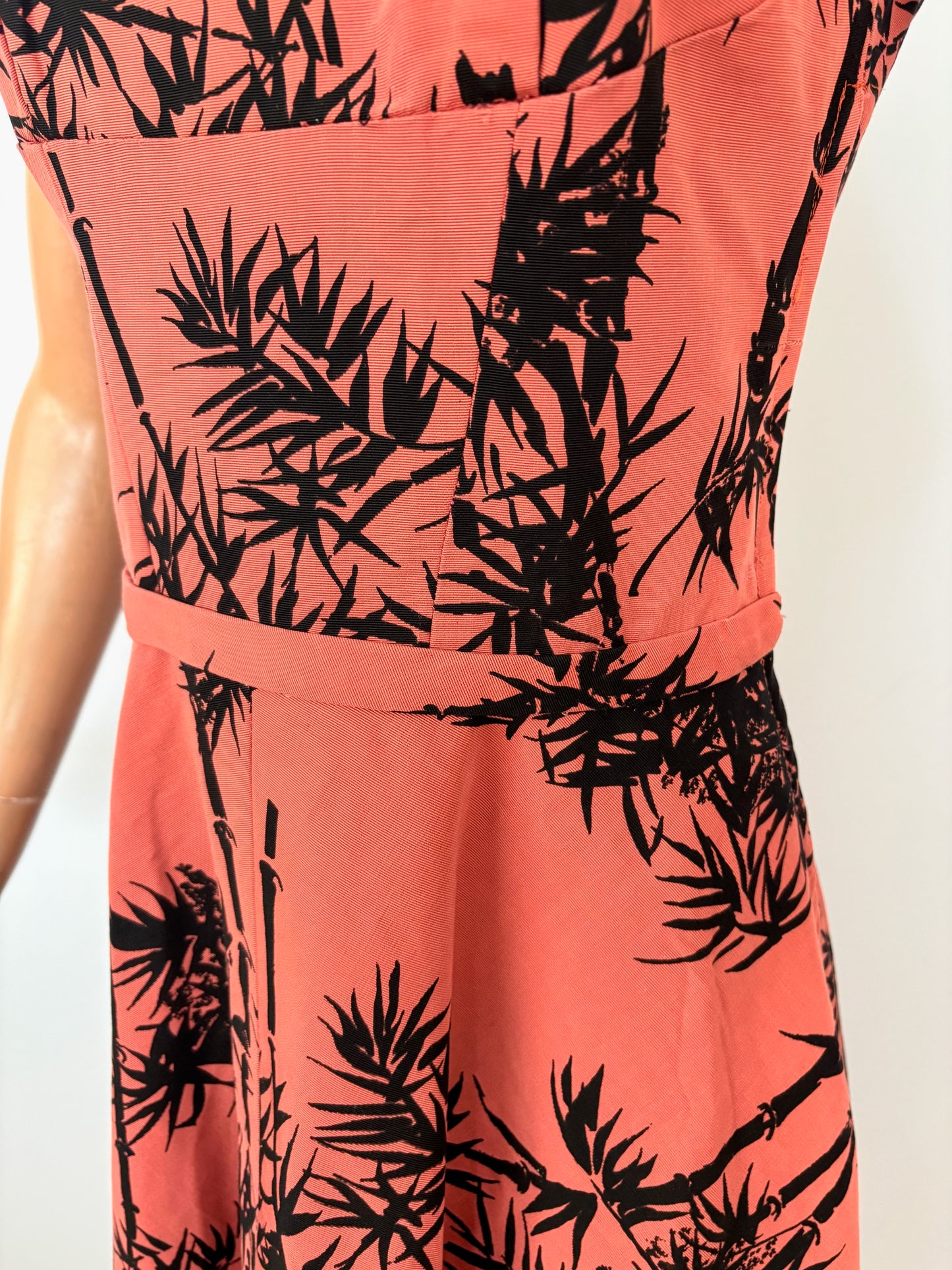 S | 1950s/60s Bamboo Print Cocktail Dress