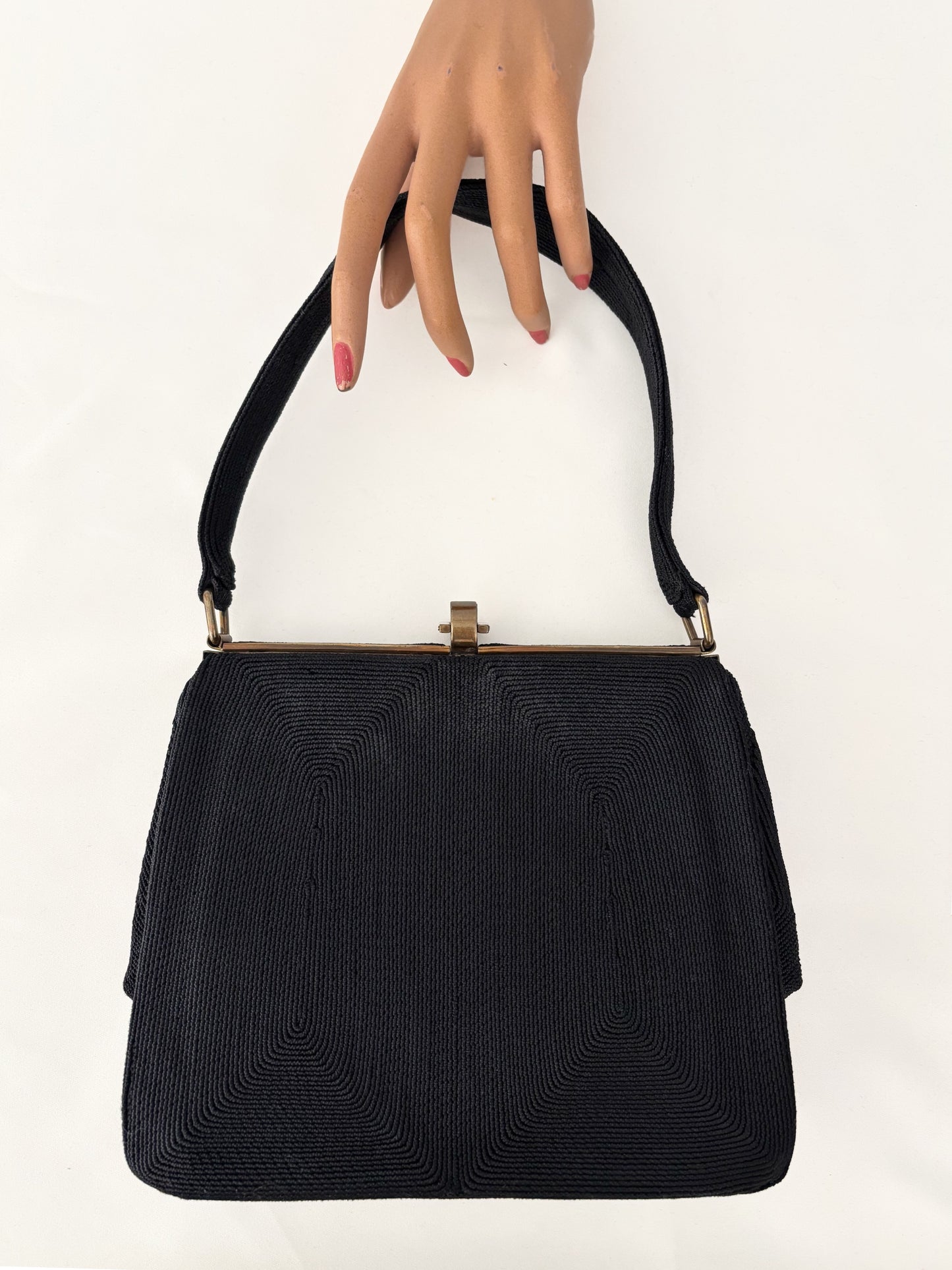 1940s/50s Black Cordé Handbag