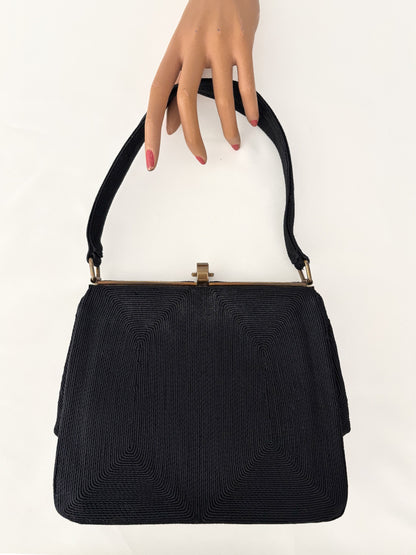 1940s/50s Black Cordé Handbag