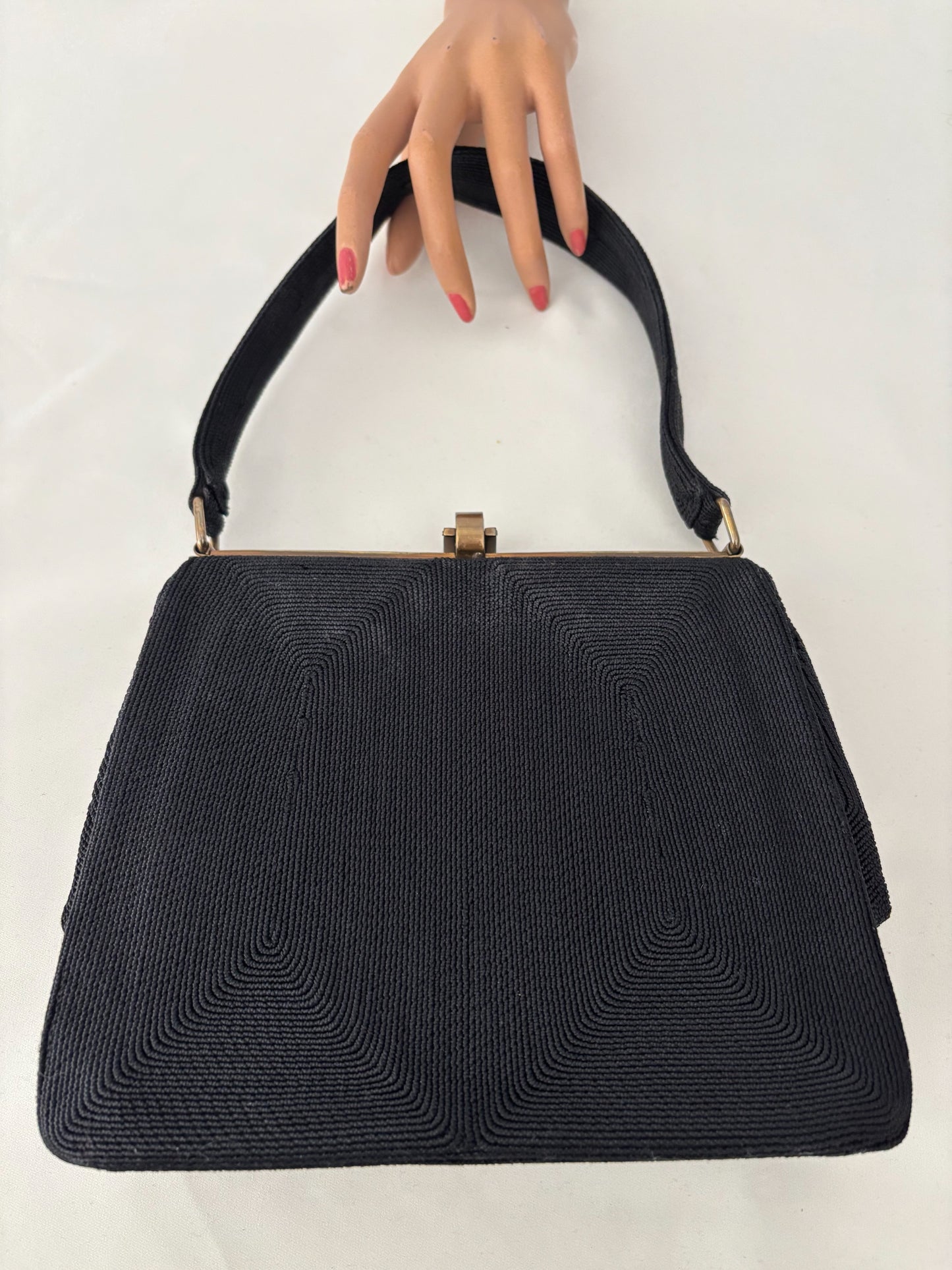 1940s/50s Black Cordé Handbag