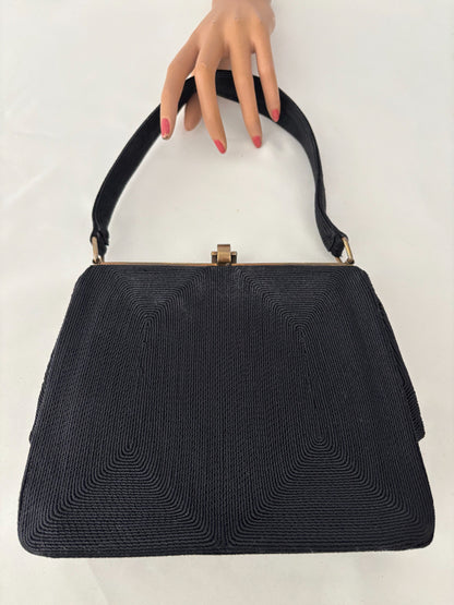 1940s/50s Black Cordé Handbag