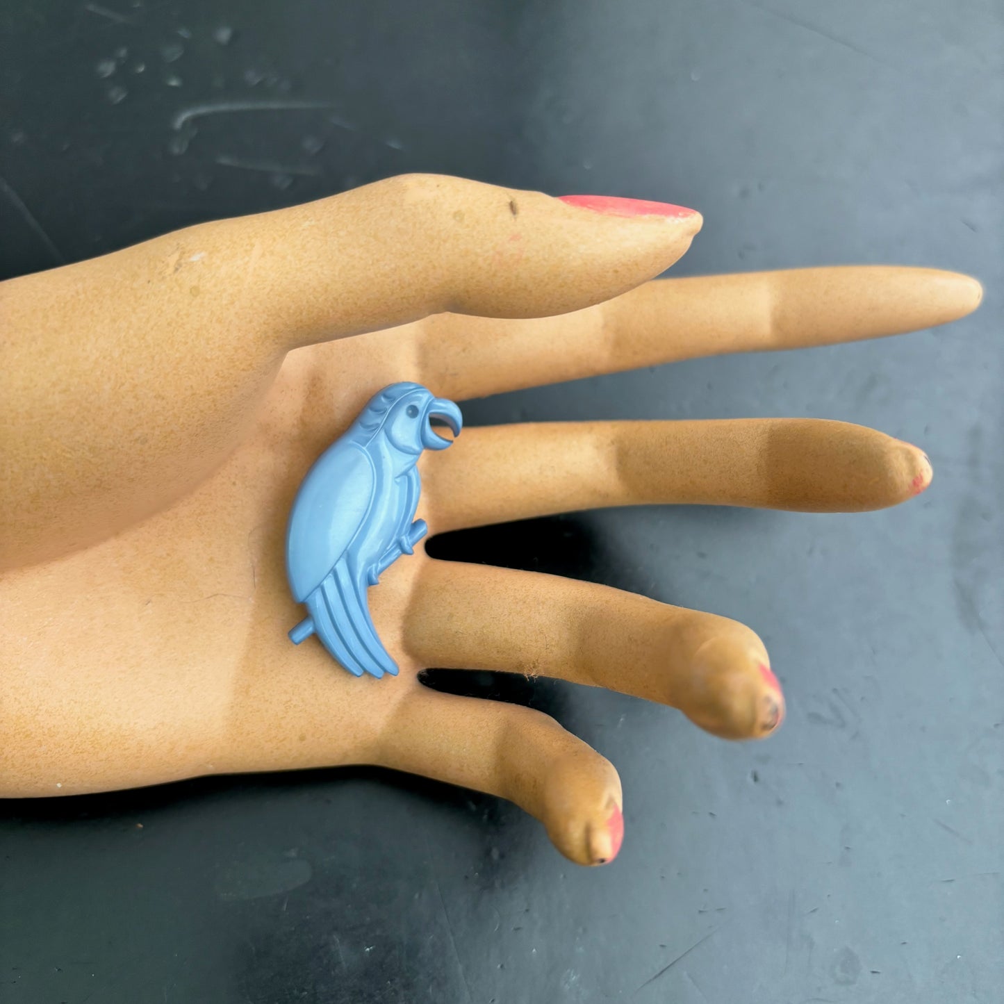 Vintage Plastic Parrot Brooch