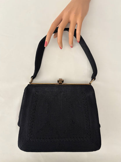 1940s/50s Black Cordé Handbag