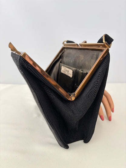 1940s/50s Black Cordé Handbag