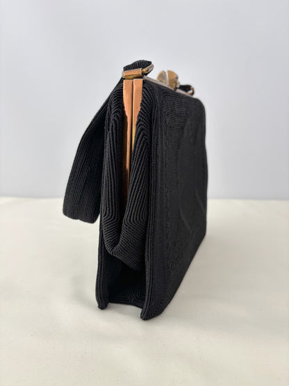 1940s/50s Black Cordé Handbag