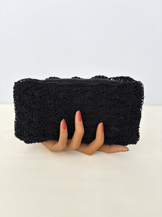1950s/60s Black Beaded Evening Clutch