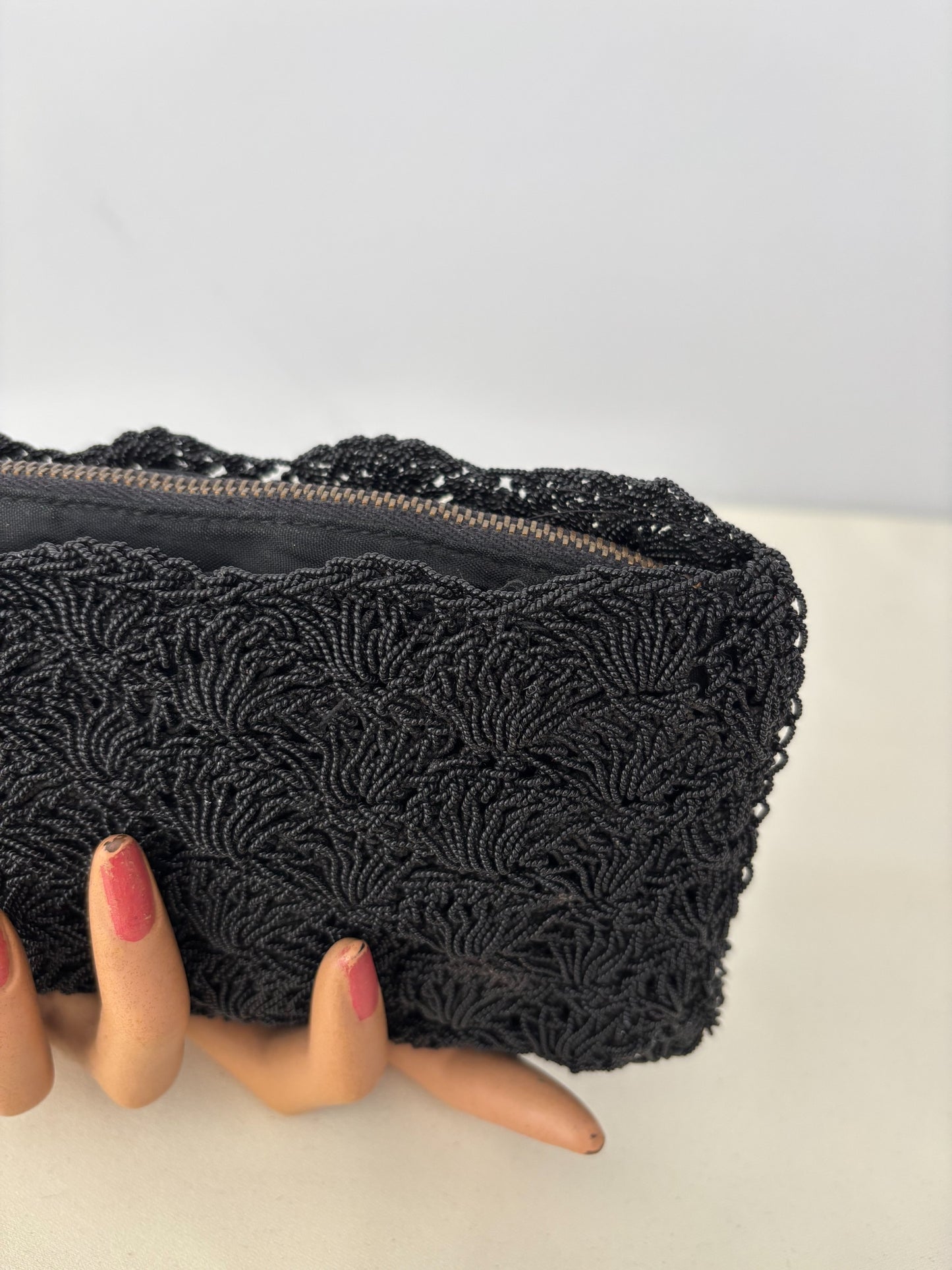 1950s/60s Black Beaded Evening Clutch